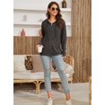 thumbnail image 6 of HOWCOME Women Casual Full Zip Up Hoodie - Comfortable Brushed Ribbed Knit Long Sleeve Sweatshirt Jacket with Pockets Deep Gray Large, 6 of 6