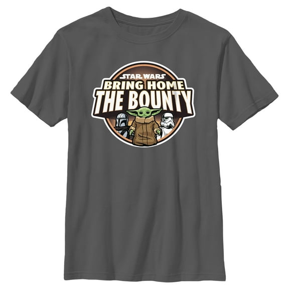 Boy's Star Wars: The Mandalorian Grogu Bounty Graphic Tee Charcoal Medium