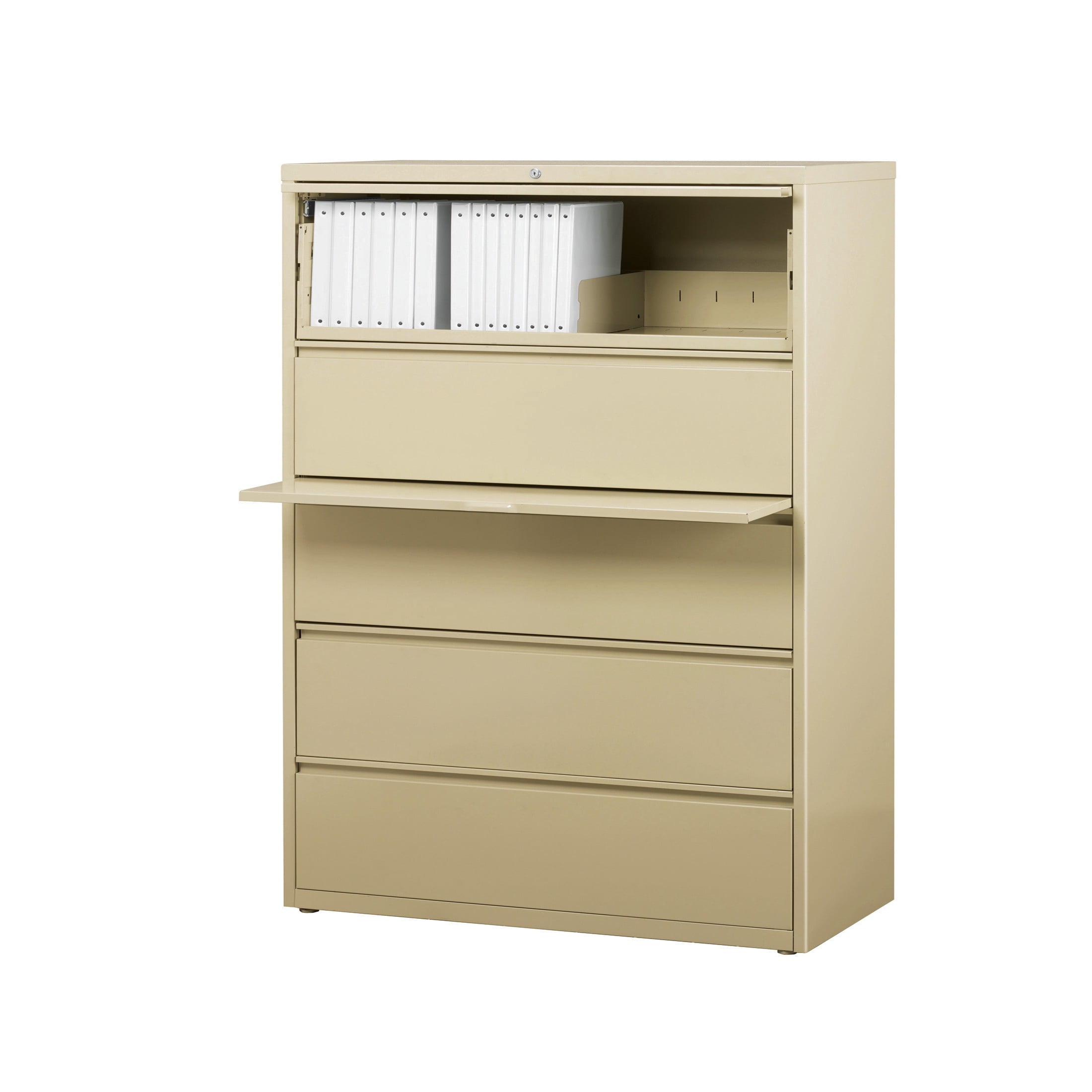 Hirsh 42 inch Wide 5 Drawer Metal Lateral File Cabinet for Home and Office, Holds Letter, Legal and A4 Hanging Folders, Putty