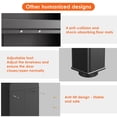 thumbnail image 5 of 73'' H Metal Arched Bookcase Cabinet with 3 LED Strips, Lockable Glass Door Display Cabinet for Living Room, Home Office, Black, 5 of 8