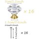 thumbnail image 2 of 16pcs Crystal Cabinet Pull,Solid Transparent Crystal Cabinet Knob with Screws(Golden, Transparent), 2 of 5