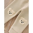 thumbnail image 5 of Cenuakty Baby Girls Boys Pants, Cartoon Bear Applique Elastic Waist Trousers, Waffle-Knit Casual Pants for Toddlers, 0-3 Years, 5 of 8
