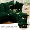 thumbnail image 4 of Modular Sectional Sofa Set, 120" Oversized Corduroy Couch, U Shaped Convertible Cloud Couch with Double Chaise, Comfy Sofa Sleeper 3 Deep Seat Sofas for Living Room, Apartment, Green, 4 of 9