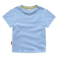 thumbnail image 1 of Hiiyo T-Shirt de Base Uni à Manches Courtes pour Tout-Petits Garçons, T-Shirt en Coton à Col Ras du Cou à Manches Courtes, 1 of 8