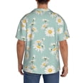 thumbnail image 5 of Cauagu Floral Daisy Men's Short Sleeve Button Down Hawaiian Shirt for Men Bowling Shirts Casual Summer Beach Shirt,X-Large, 5 of 6