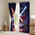 thumbnail image 3 of jejeloiu Lightsaber Black Out Curtains,Universe Starry Night Curtains Pack of 2 (42x63 Each),Colorful Galaxy Bedroom Curtains For Boys Kids,Microfiber Bedroom Decor, 3 of 6