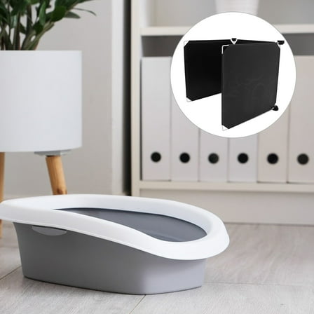 STOBOK 3Pcs Black Cat Litter Box Enclosure Splash Guards for Home Use with Durable Plastic