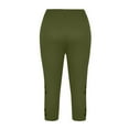 thumbnail image 5 of gbyLJF Womens Capri Leggings Casual Summer Workout Sweatpants Plus Size High Waisted Comfy Lightweight Yoga Capris A02_Green S, 5 of 7