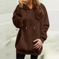 thumbnail image 2 of Tittly Sweatshirt Hoodies for Women, Hoodies Women, Solid Hoodie Women, Womens Oversized Hoodies, Comfort Colors Sweatshirt Brown 5XL, 2 of 9