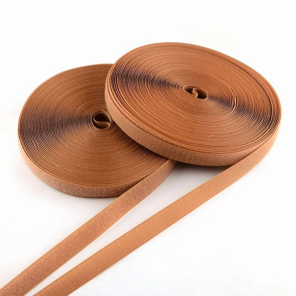 Adhesive Hook and Loop Tapes Magic Taps with 50% Nylon and 50% Polyester Sienna 25mm