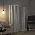 thumbnail image 2 of Sun Zero Evelina Faux Dupioni Silk Thermal Extreme 100% Blackout Back Tab/Rod Pocket Curtain Panel, 50"W x 63"L, Pearl White, 2 of 3