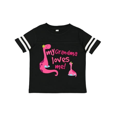 

Inktastic My Grandma Loves Me Girls Dinosaur Gift Toddler Toddler Girl T-Shirt