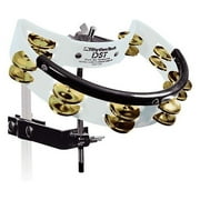 Rhythm Tech White Drumset Mountable Tambourine with Brass Jingles