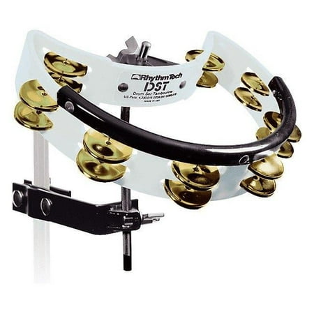 Rhythm Tech White Drumset Mountable Tambourine with Brass Jingles