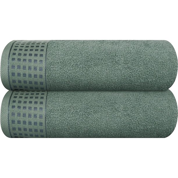 GLAMBURG 100 Cotton 2 Pack Oversized Bath Towel Set 28x55 Inches