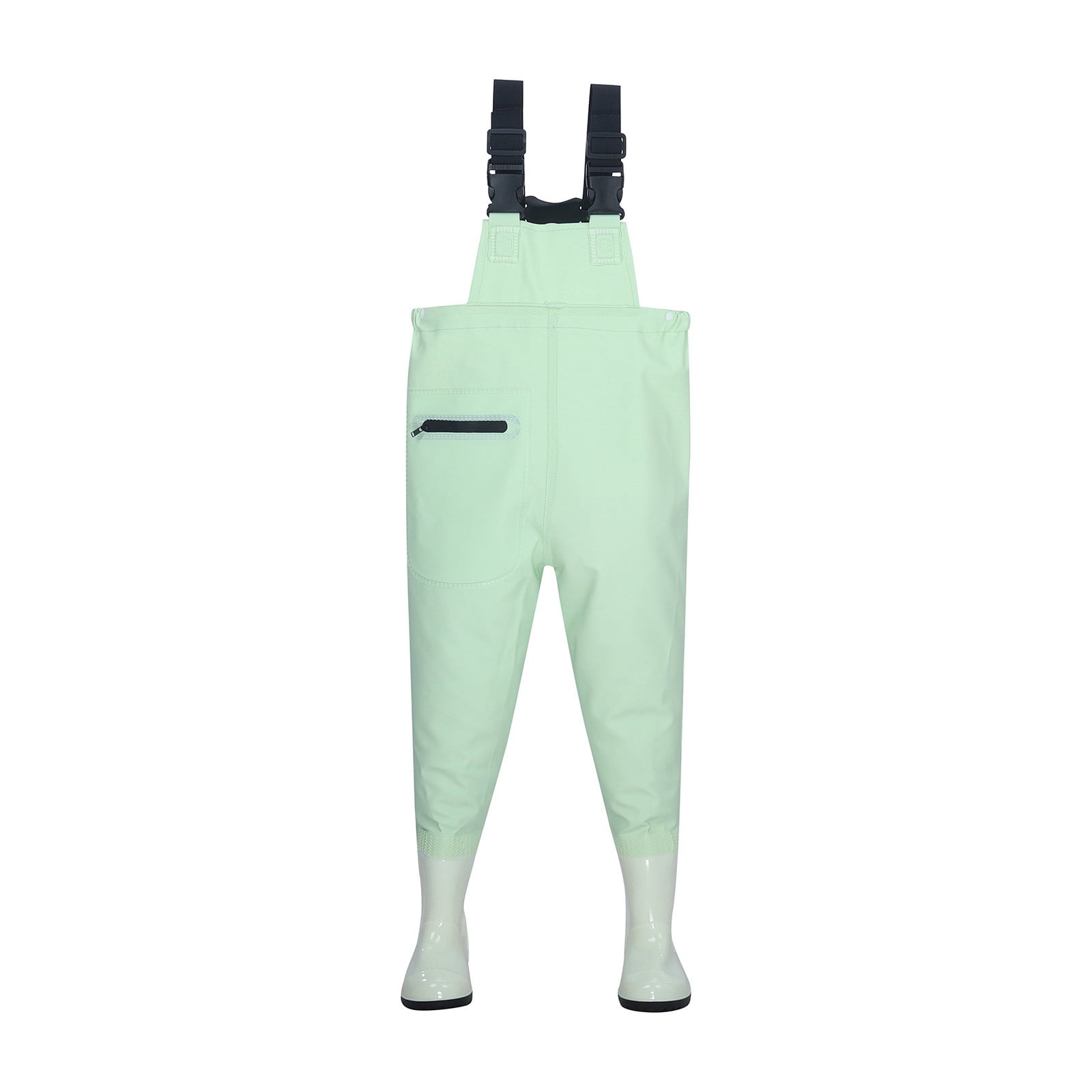Ulitacool Boys Onesies Long Sleeve Kids Rain Bib Pants Waterproof Rain Wear Youth Fishing Waders Water Proof Camo Fishing Waders With Boots Solid Color Bodysuit Adorable Daily Wear 7-8 Years Green