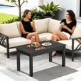 thumbnail image 3 of UBesGoo HDPE Outdoor Patio Table, Rectangle Coffee End Table, All Weather Deck Balcony Garden Porch Table, Black, 3 of 7