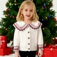 thumbnail image 3 of Vitality Girl Knit Sweater｜Girls' Loose-Fit Soft Cardigan Jacket｜Versatile for School, Casual, and Everyday Wear,110,White,Suitable for all seasons, 3 of 6
