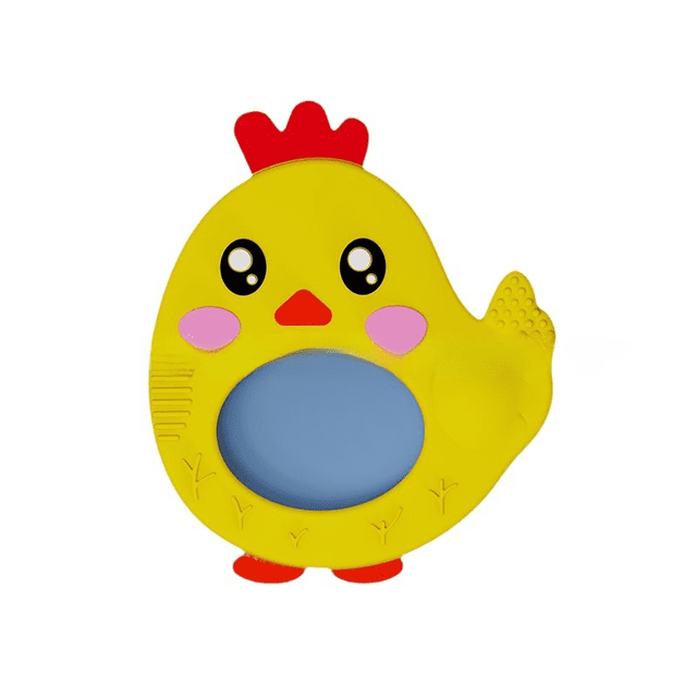Mordedor de silicona para bebé, juguete molar de dibujos animados de Pascua para niños, mordedor relajante de conejo y pollito