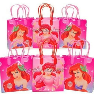 CharmedShinny Glittered Little Mermaid Party Candy Bags Kids Birthday Favor  Bags; Aqua; 8 pieces 