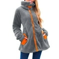 thumbnail image 6 of XFLWAM Women's Sherpa Fleece Jacket Casual Lapel Collar Zip Up Jackets Loose Winter Coats Warm Fuzzy Outwear with Pockets, 6 of 9