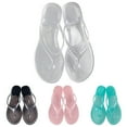 thumbnail image 6 of QYZEU Womens Shoes Womens Slippers Ladies Summer Transparent Jelly Flat Bottom Clip Toe Flip Flops Beach Sandal Slippers Classic Slides Women Clear, 6 of 6