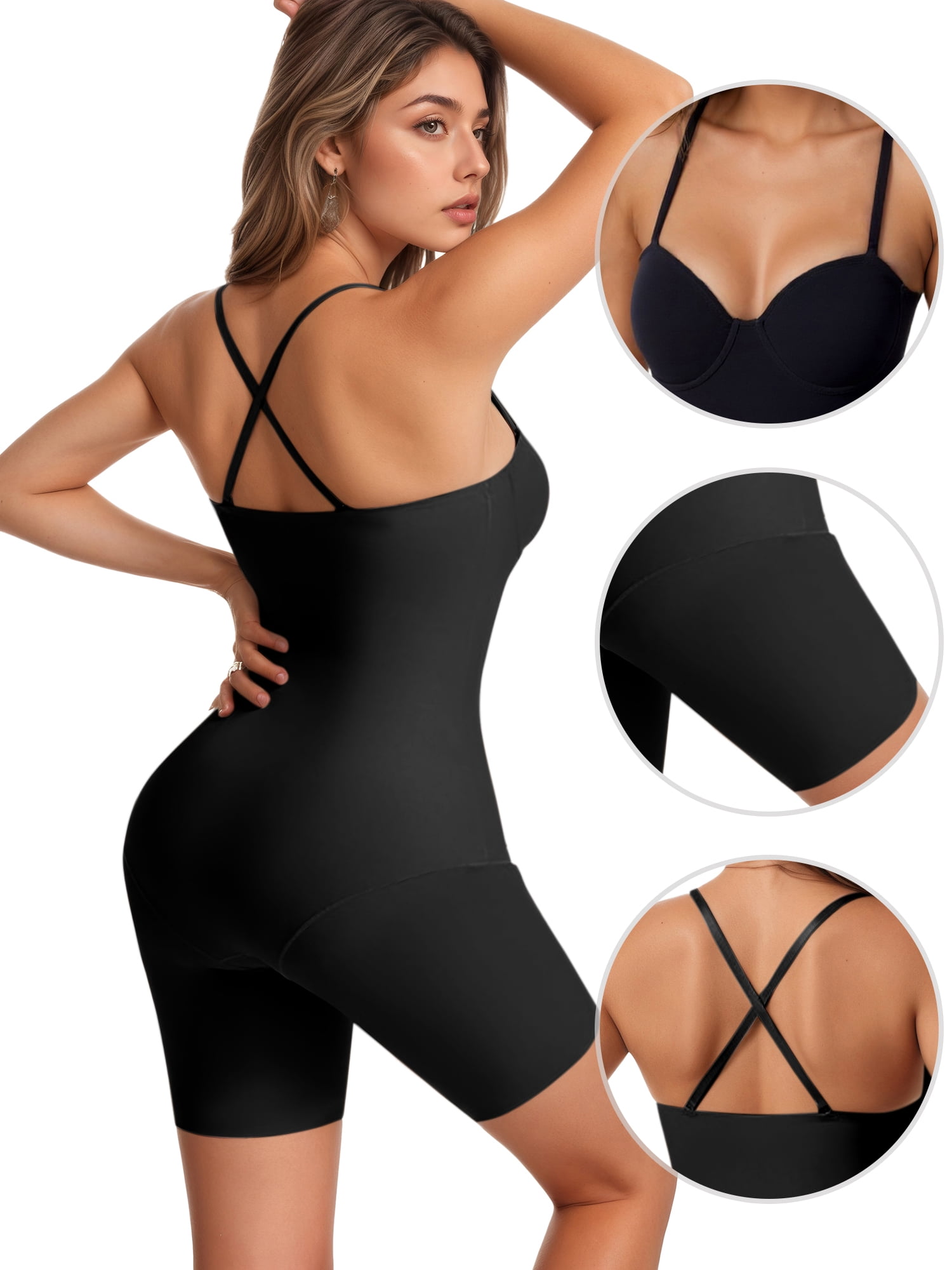 Unique Bargains Women's Strapless Shapewear Tummy Control Bodysuit S Black