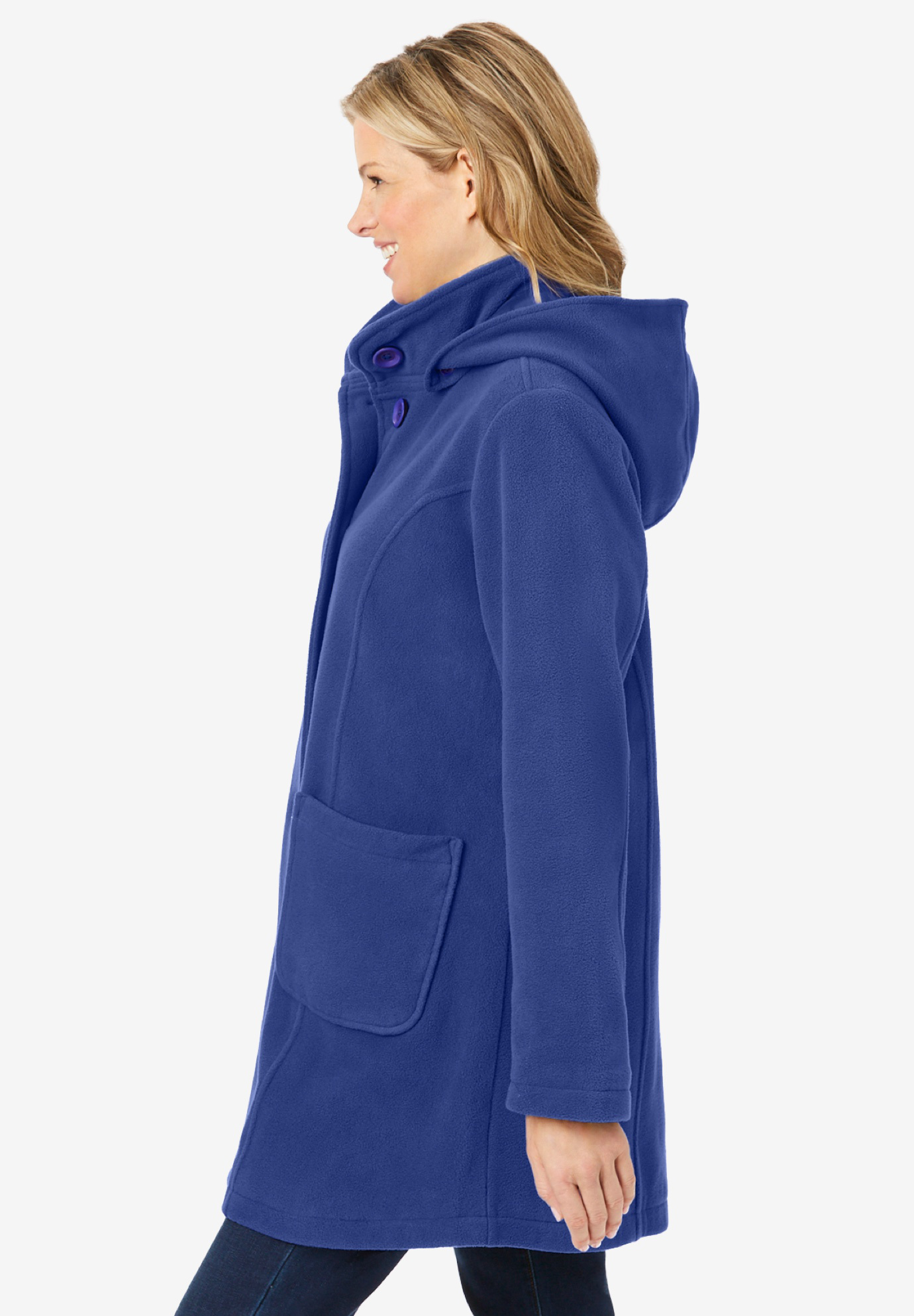 Woman Within Women's Plus Size Hooded A-Line Fleece Coat - Walmart.com