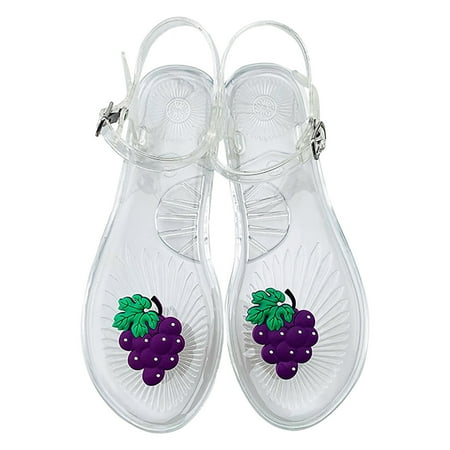 

Sandals Women Cute Fruits Design Jelly Flat Slippers Beach Flip Flops Shoes