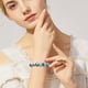 thumbnail image 4 of Pulsera de dijes europeos chapada en oro para mujeres y niñas, brazalete de cristal con forma de corazón de diamante, 4 of 6