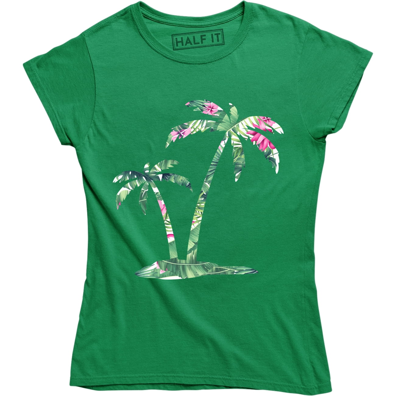 Beautiful Floral Palm Trees Printed Tropical Summer Women's TShirt