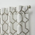 thumbnail image 3 of Nicole Miller Hexa Geometric Print Hidden Tab/Rod Pocket Top Light Filtering Curtain Panel Pair, 54"x108", Natural, 3 of 7