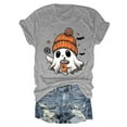 thumbnail image 6 of enyan Shirt Fall Tee Shirt Funny Tee Pumpkin Graphic Cute Ghost Clothes Halloween T-Shirts Ladies Halloween Shirts Light Gray,XXL, 6 of 6