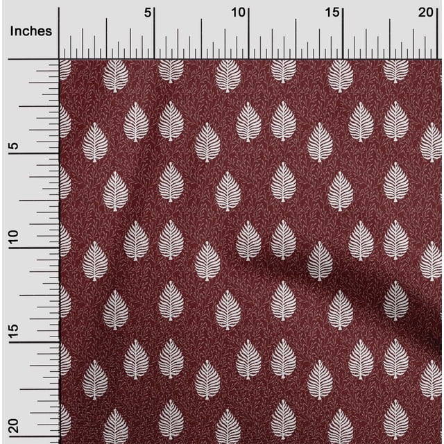 oneOone Polyester Lycra Fabric Leaves Block Fabric Prints By Yard 56 Inch Wide