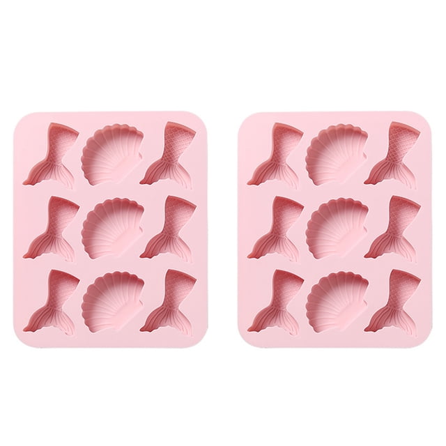 Molde para hornear de cocina, molde de silicona con concha de cola de pez para pastel, chocolate, jabón frío, aromaterapia, accesorios de yeso DIY