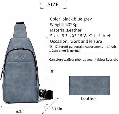 FSD.WG Men's Multi-Functional Sling Bag, Water-Resistant Crossbody Bag for Travel & Daily Use