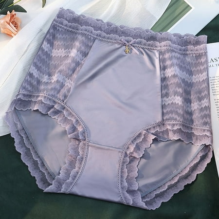 

Cathalem Panties Lingerie Womens Lace Thin And Breathable Panties High Waisted Ladies Brief For Women Women Underwear Seamless Underpants Purple X-Large