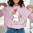 thumbnail image 2 of Cats Cuddles and Cupid Valentine's Day Sweatshirt, 2 of 11