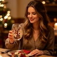 thumbnail image 4 of Decorr 3.9x3 Inch Christmas Embossed Art Stemless Wine Glasses, Santa Pattern Glass Cups, Decorative Clear Glass Tumbler for Holiday Tabletop Party Bar Home Decor Gifts, 4 of 6