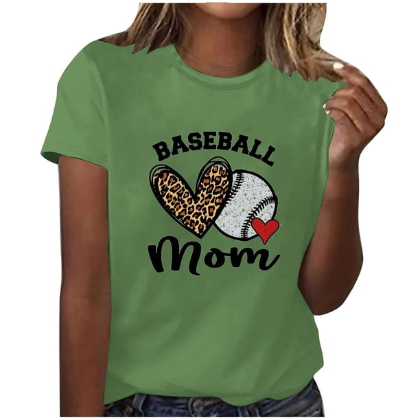 Blusas de Manga Corta para las Mujeres Imprimir Cuello Redondo, Camiseta Casual para Primavera Verano Diario