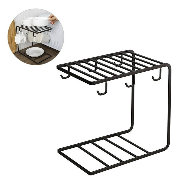 WEUVEB Estante Organizador Negro Para Vasos Con Soporte Para Y De Espacio Vertical