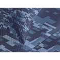 thumbnail image 4 of Ambesonne Camo Quilted Bedspread Set 3 Pcs, Grunge Camouflage Style Effect, King Size, Pale Blue and Dark Blue, 4 of 5