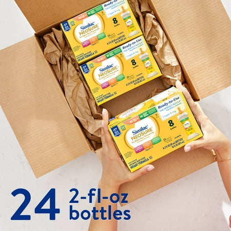 Similac NeoSure Premature Post-Discharge Ready-to-Feed Baby Formula, 2-fl-oz Bottle, Pack of 24