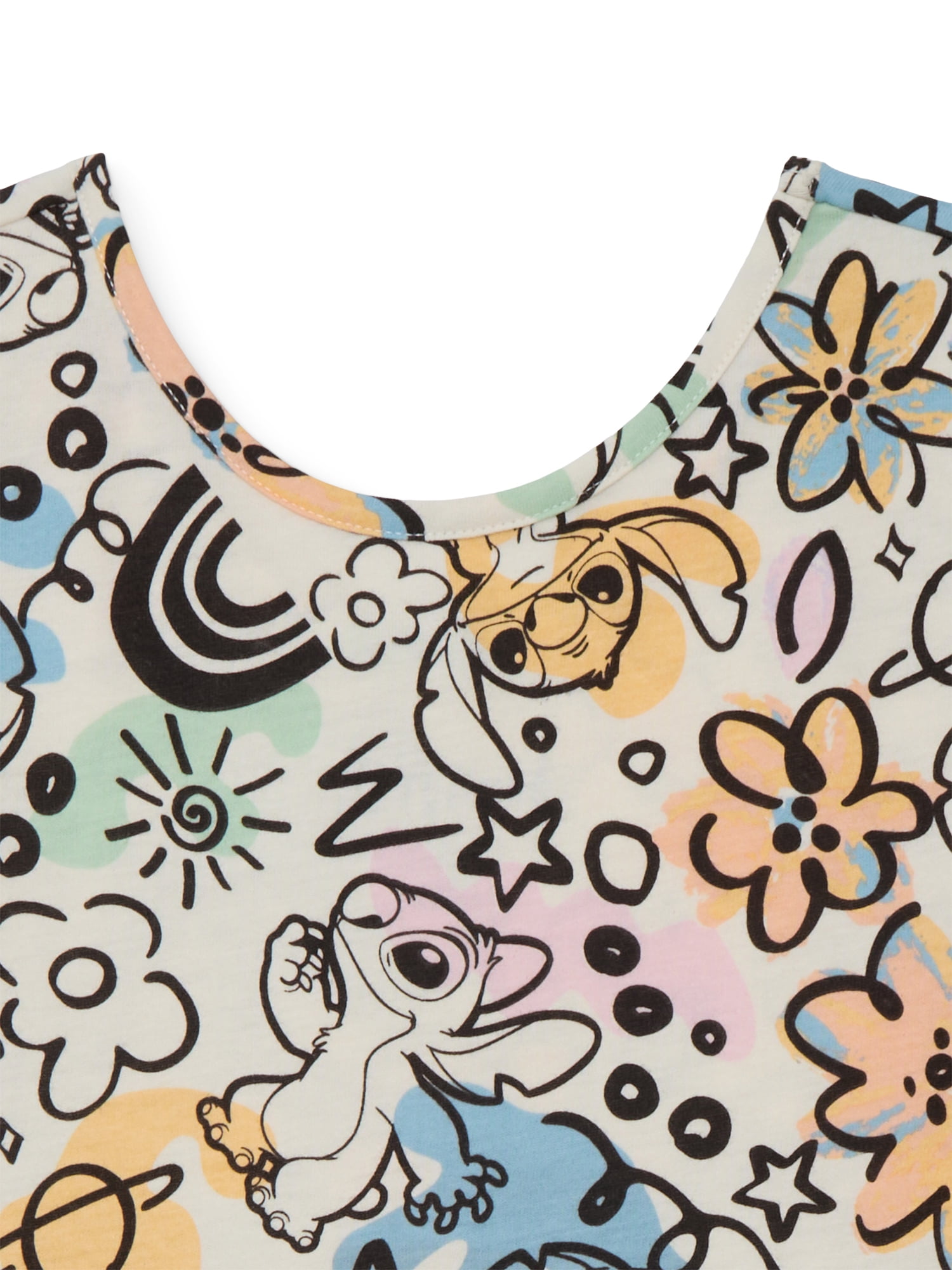 Stitch Girls Allover Print Dress with Short Sleeves, Sizes 4-12