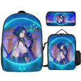 thumbnail image 1 of GENSHIN IMPACT Backpack Three Piece Essentials 17 Inch Bag Lunch Tote Pen Case, 1 of 5