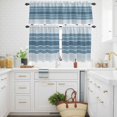 thumbnail image 3 of Minimalist Kitchen Curtains Valances and Tiers Set of 3 Country Haze Blue Gradient Stripes Tier Curtains and Valance with Rod Pocket for Small Windows, 27.5"x24", 3 of 9