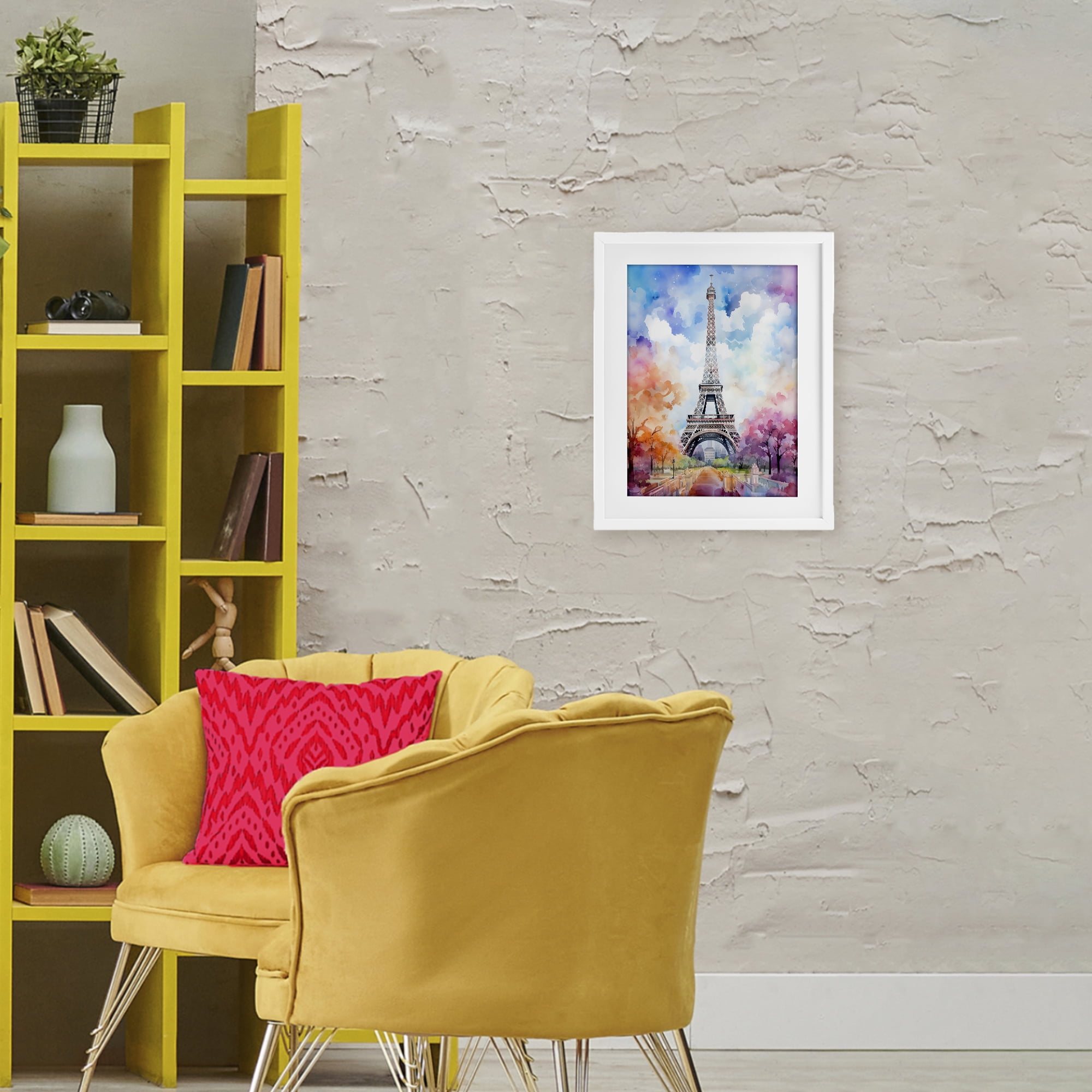 Stupell Industries Pastel Paris Springtime Tower White Framed Print Under Glass, design by Creative Studio