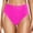 Hot Pink-A2, variant on Womens High Cut High Waisted Bikini Bottoms Tummy Control Bathing Suit Bottoms Swim Bottom Swimsuit Bottom Black M