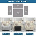 thumbnail image 6 of Xixirimido Peony Floral Patchwork Recliner Slipcovers 4 Pieces Stretch Lazyboy Recliner Chair Cover Non Slip Recliner Couch Covers with Storage Pockets Furniture Protector, 6 of 8