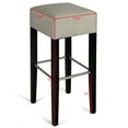 thumbnail image 2 of Gymax 1 PC Backless Bar Stool Fabric Seat Rubber Wood Legs Pub Kitchen Dining Beige, 2 of 8